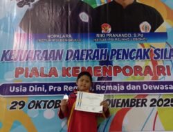 Saifullah Al Maslul Harumkan Nama Lembak di Kejurda Pencak Silat Piala Kemenpora RI 2025 Rejang Lebong,