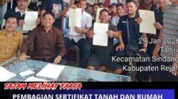 268 Sertifikat Dibagikan Oleh Kepala Desa Tanjung Agung Kepada Masyarakatnya Secara Serentak.