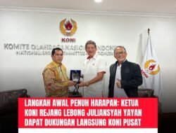 Silaturahmi, Ketua KONI Rejang Lebong Juliansyah Yayan Dapat Dukungan KONI Pusat