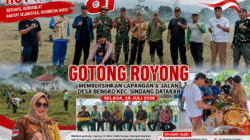 Gotong Royong Persiapan HUT Kemerdekaan RI ke-81, Dipimpin Langsung Plt Camat Sindang Dataran