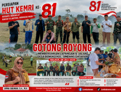 Gotong Royong Persiapan HUT Kemerdekaan RI ke-81, Dipimpin Langsung Plt Camat Sindang Dataran