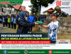 ‎Penyerahan Bendera Paskibra Tandai Dimulainya Latihan Calon Paskibraka Kecamatan Sindang Dataran ‎