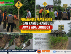 BPBD Kabupaten Rejang Lebong Pasang Rambu Peringatan Longsor di Desa Lubuk Alai