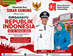 Pemerintah Desa Sinar Gunung Ajak Masyarakat Maknai HUT Ke-81 RI Dengan Semangat Persatuan Dan Gotong Royong