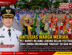 Antusias Warga Meriah, Plt Bupati Rejang Lebong Gelar Festival Dan Lomba Drumband Tingkat SD Dan MI
