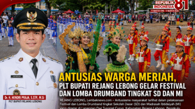 Antusias Warga Meriah, Plt Bupati Rejang Lebong Gelar Festival Dan Lomba Drumband Tingkat SD Dan MI