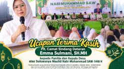 Plt. Camat Sindang Dataran Emma Sulmani,SH.MH Sampaikan Terima Kasih Kepada Panitia Dan Kepala Desa Atas Suksesnya Maulid Nabi 1448 H