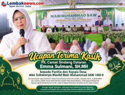 Plt. Camat Sindang Dataran Emma Sulmani,SH.MH Sampaikan Terima Kasih Kepada Panitia Dan Kepala Desa Atas Suksesnya Maulid Nabi 1448 H