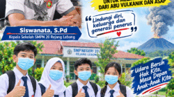 Kepala Sekolah SMPN 20 Rejang Lebong Siswanata,S.Pd. Menghimbau Kepada Seluruh Siswa Siswi Beserta Dewan Guru Dan Warga Menggunkan Masker