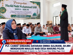 PLT Camat Sindang Dataran Emma Sulmani,SH.MH Hadiri Peringatan Maulid Nabi Di Desa Warung Pojok