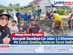 ‎Warga Desa Bengko Kompak Swadaya Cor Jalan 1,5 Kilometer, Plt Camat Sindang Dataran Turut Hadir