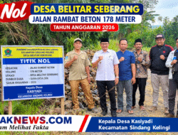 Titik Nol Pembangunan Jalan Rambat Beton Desa Belitar Seberang Resmi Dimulai