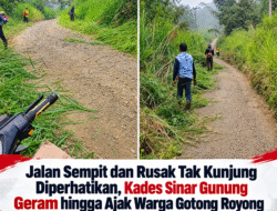 Jalan Sempit Dan Rusak Tak Kunjung Diperhatikan, Kades Sinar Gunung Geram Hingga Ajak Warga Gotong Royong
